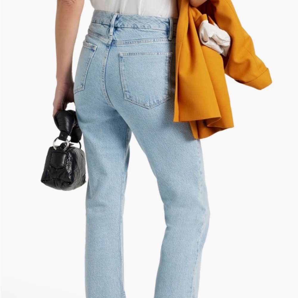 FRAME Le Super High Crop Bootcut Jeans Distressed Raw Hem Size 31 NWT $320 MSRP - Picture 2 of 10
